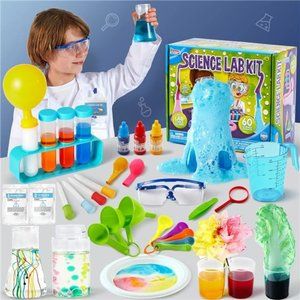 60 Science Experiment Klever Kit with Lab Coat Scientist Costume Dress Up